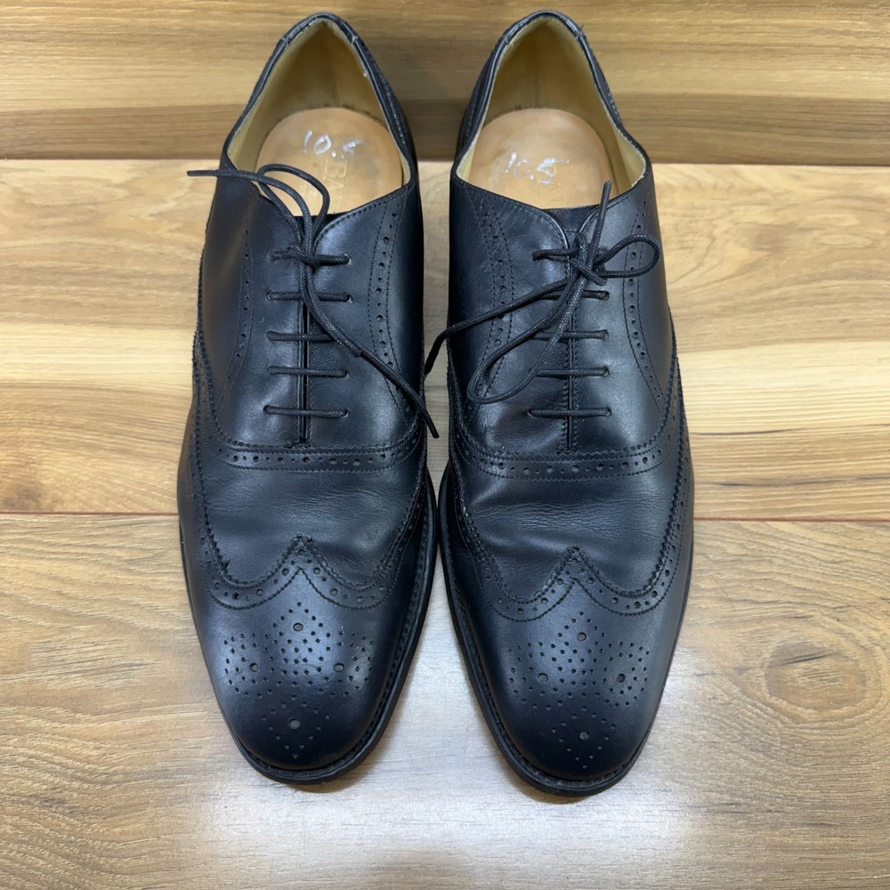 Barker England Malton Brogue Wingtip Mens UK 10.5 G US 11.5 D Black Leather